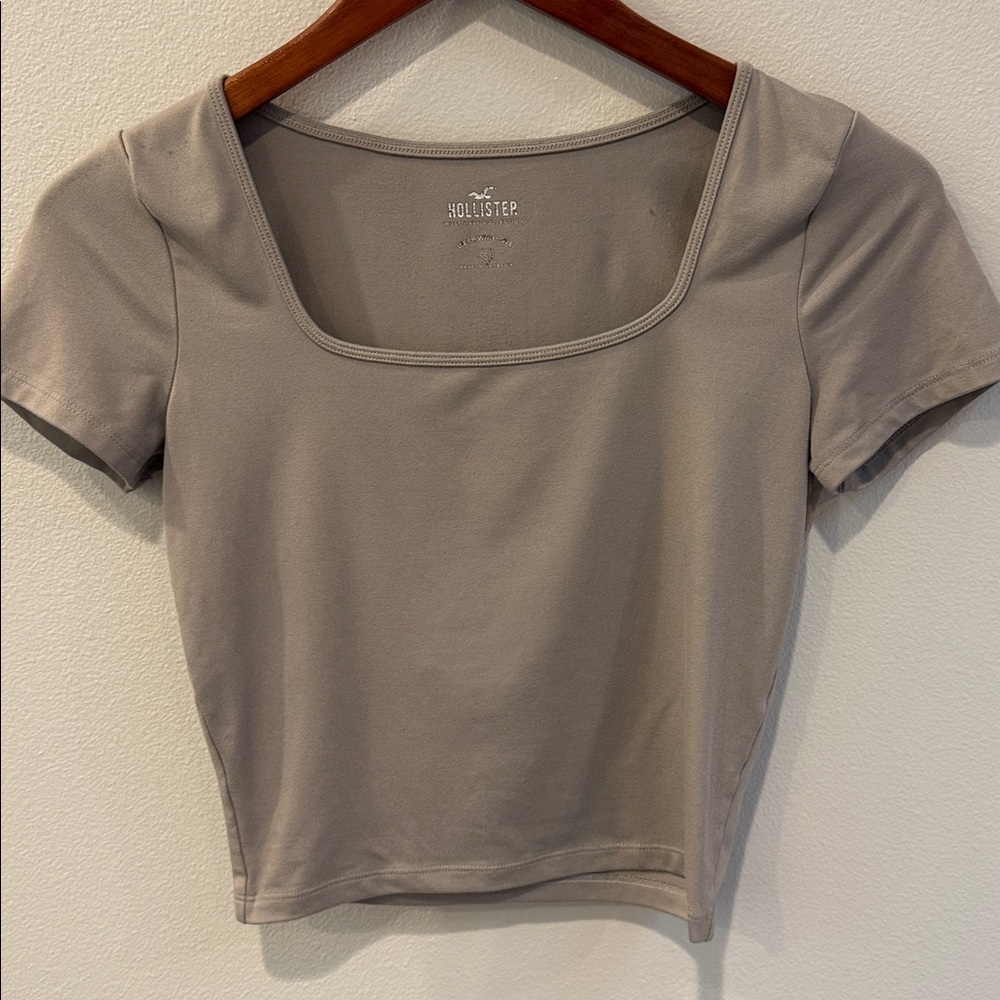 Hollister Taupe Square Neck Top